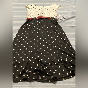 💛TODAY***$15***NWT Shelby & Palmer black and white polka dot dress.